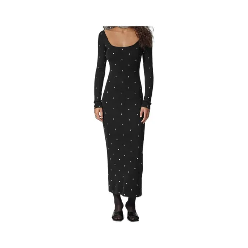 Versace Stud-Embellished Long-Sleeved Maxi Skirt