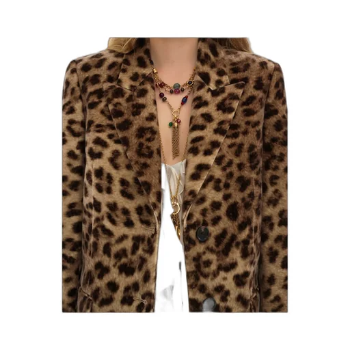 Chloé Leopard Print Button-Up Jacket