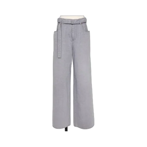 Wide-Leg Belted Jeans