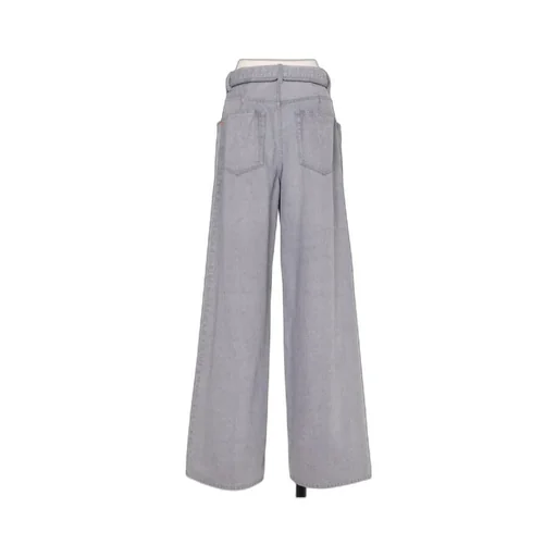 Wide-Leg Belted Jeans