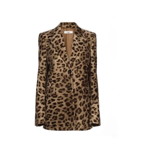 Chloé Leopard Print Button-Up Jacket