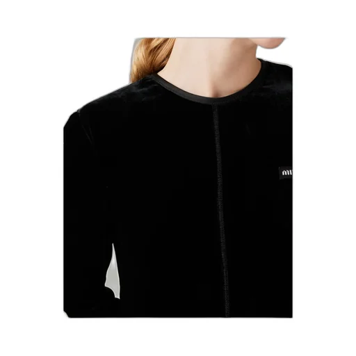 Miu Miu Long-Sleeved Velvet Mini Dress