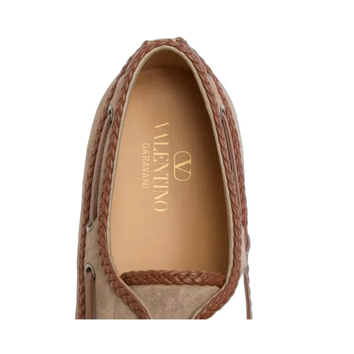 Valentino Almond Toe Lace-Up Boat Shoes