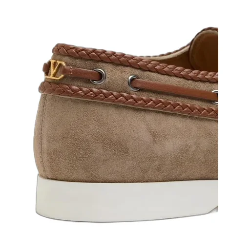 Valentino Almond Toe Lace-Up Boat Shoes