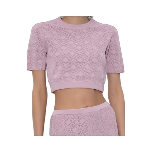 Givenchy Monogram 72 Jacquard Short-Sleeve Knit Top