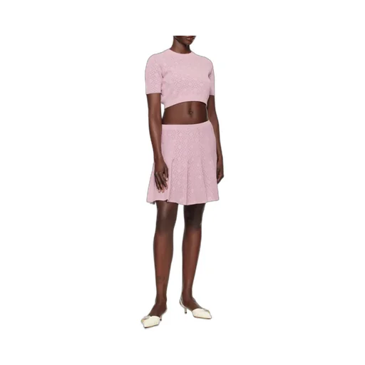 Givenchy Monogram 72 Jacquard Short-Sleeve Knit Top