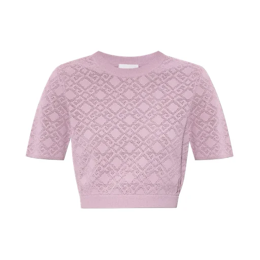 Givenchy Monogram 72 Jacquard Short-Sleeve Knit Top