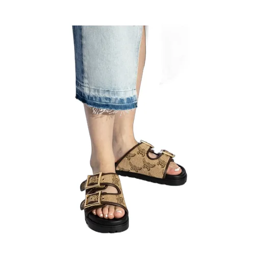 Jacquard Buckle-Fastening Sandals