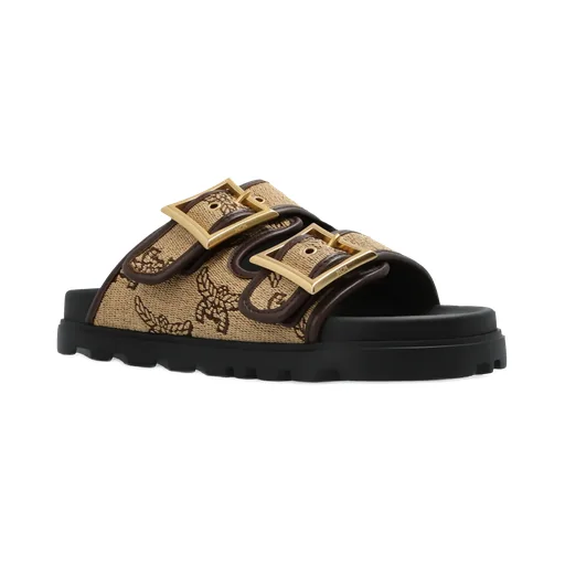 Jacquard Buckle-Fastening Sandals