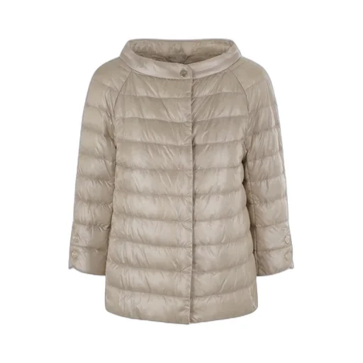 Snap-Button Quilt Down Jacket