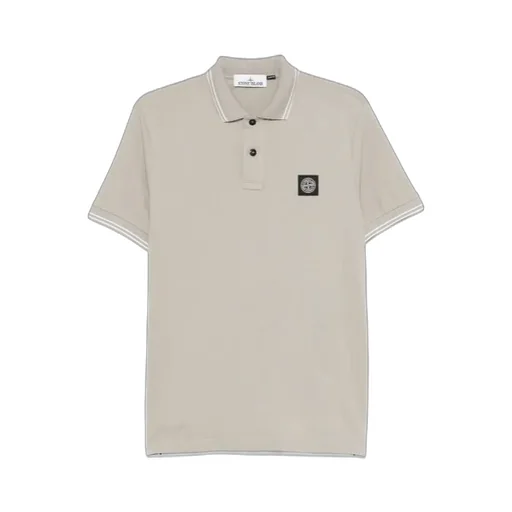 Stone Island Logo Patch Short-Sleeved Polo Shirt
