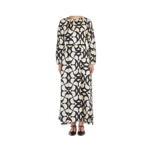 Printed Silk Flared Dress