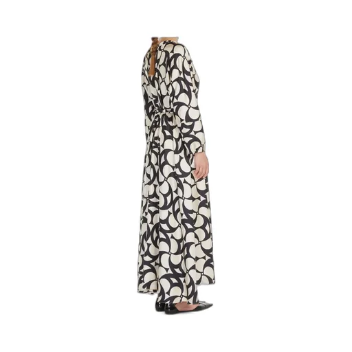 Printed Silk Flared Dress