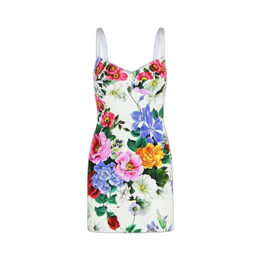 Dolce & Gabbana Peony Printed Calf-Length Dress