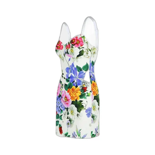 Dolce & Gabbana Peony Printed Calf-Length Dress