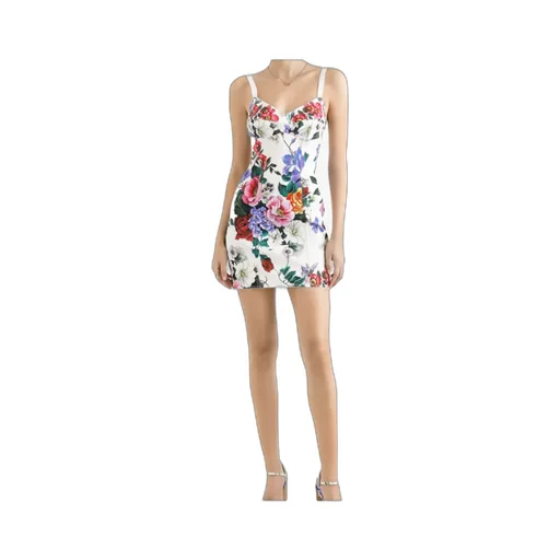 Dolce & Gabbana Peony Printed Calf-Length Dress