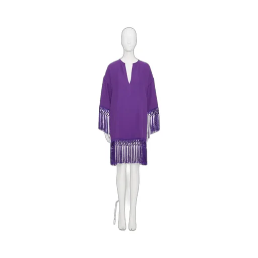 Valentino Cady Couture Fringed Edge Dress