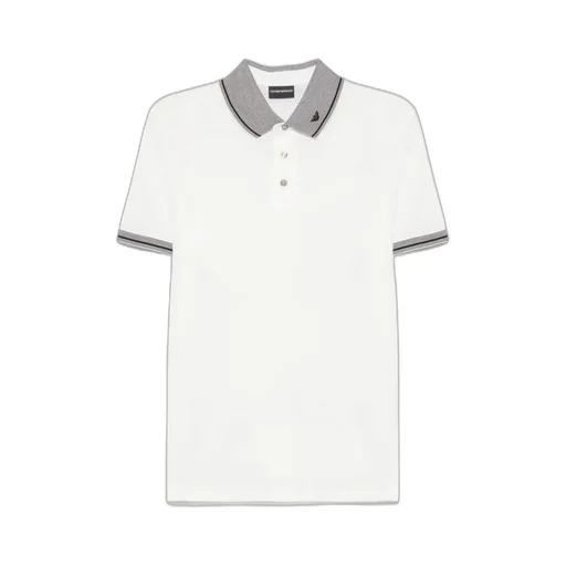 Emporio Armani Piped Collar Piqué Polo Shirt