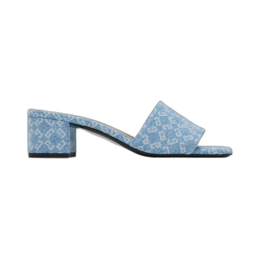 Givenchy 4G Block Heel Denim Mules