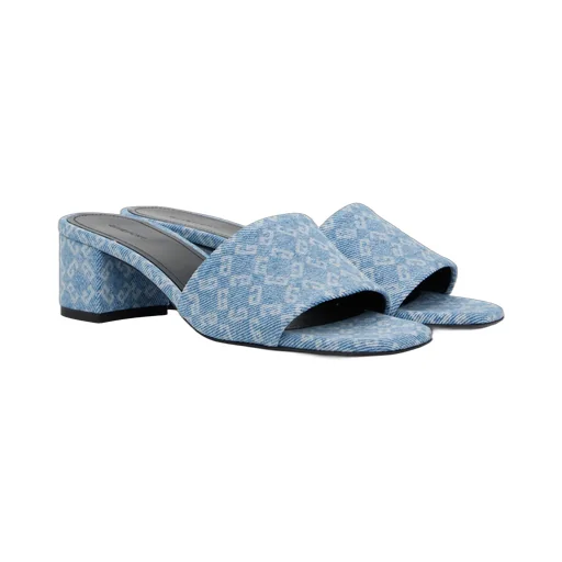 Givenchy 4G Block Heel Denim Mules