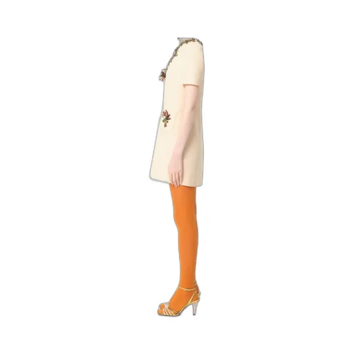 Embroidered Crepe Couture Short Dress