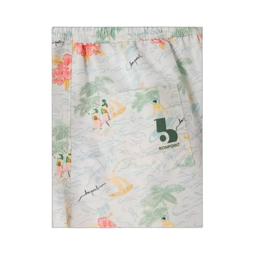 Bonpoint Ariel Drawstring Printed Swim Shorts