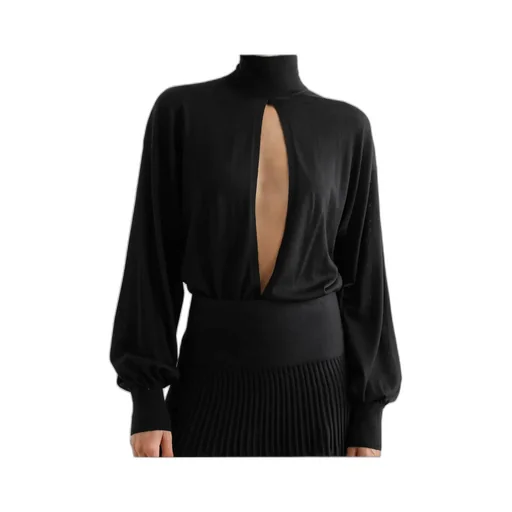 High-Collar Cut-Cut Jumpsuit