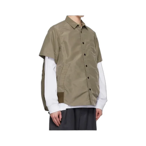 Sacai Collared Short-Sleeve Shirt