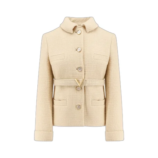 Valentino Logo Plaque Button-Up Jacket