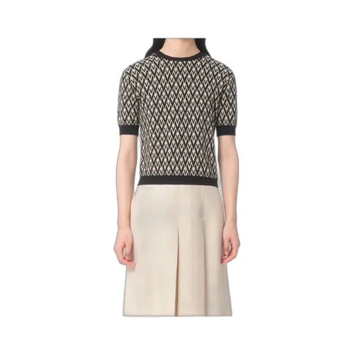 Valentino Toute La V Jacquard Crewneck Jumper