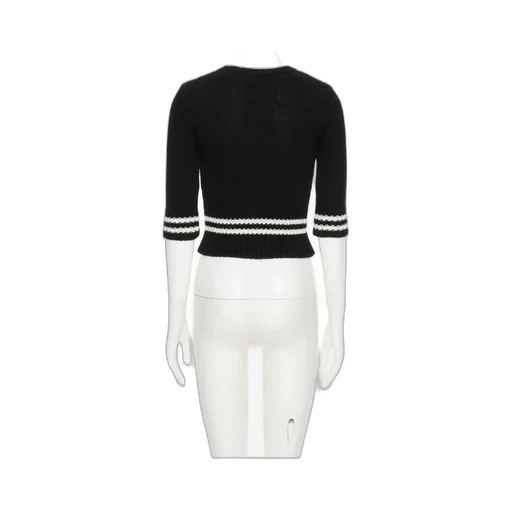 Valentino Vlogo Plaque Open Knit Jumper