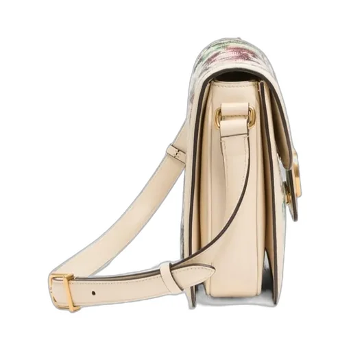 Valentino Floral Patterned Foldover Top Shoulder Bag