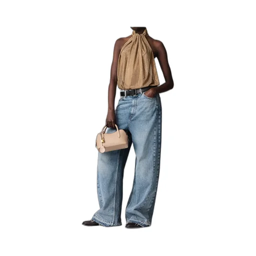 Stella Mccartney Two-Tone Wash Slouchy Straight Leg Jeans