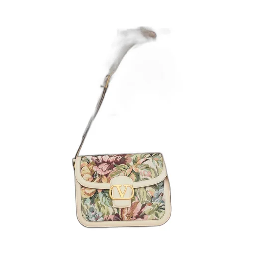 Valentino Floral Patterned Foldover Top Shoulder Bag