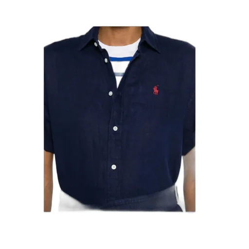 Polo Ralph Lauren Logo Embroidered Oxford Midi Shirt Dress