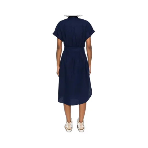 Polo Ralph Lauren Logo Embroidered Oxford Midi Shirt Dress