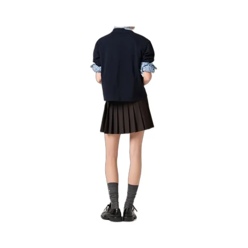 Miu Miu Drawstring Pleated Mini Skirt