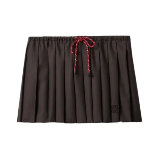 Miu Miu Drawstring Pleated Mini Skirt