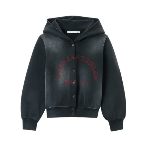 T By Alexander Wang Shrunken Terry Cardigan