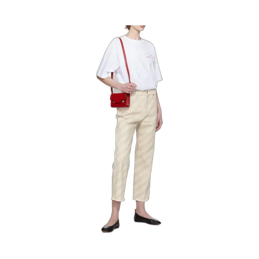 Marni Logo Debossed Foldover Top Crossbody Bag