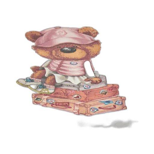 Teddy Bear Motif Cotton T-Shirt