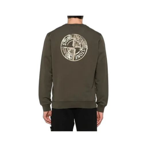 Stone Island Logo-Printed Crewneck Sweatshirt