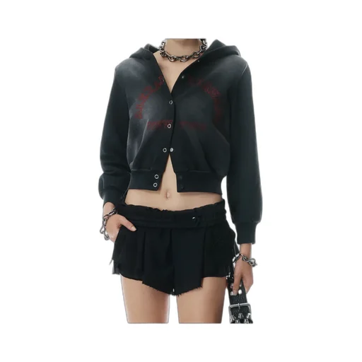 T By Alexander Wang Shrunken Terry Cardigan