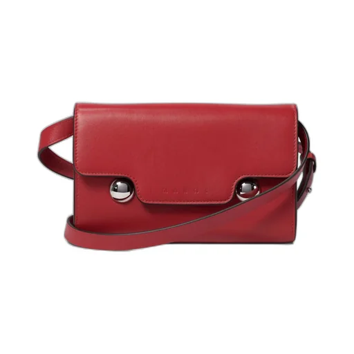Marni Logo Debossed Foldover Top Crossbody Bag