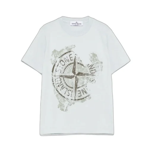 Stone Island Junior Compass Printed Crewneck T-Shirt