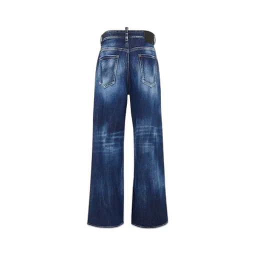 Dsquared2 Logo-Patch Wide-Leg Jeans