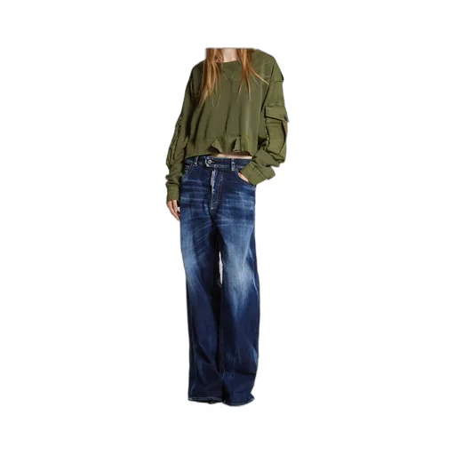 Dsquared2 Logo-Patch Wide-Leg Jeans