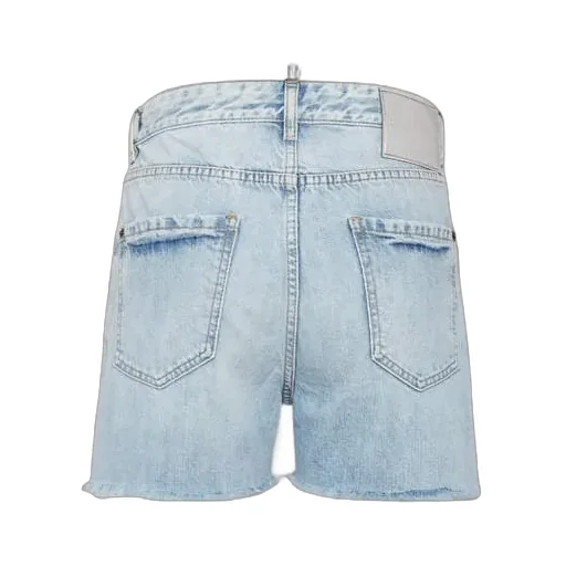 Dsquared2 Logo-Patch Distressed Denim Shorts