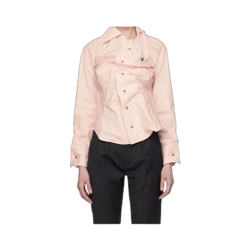 Vivienne Westwood Orb Embroidered Buttoned Drunken Shirt