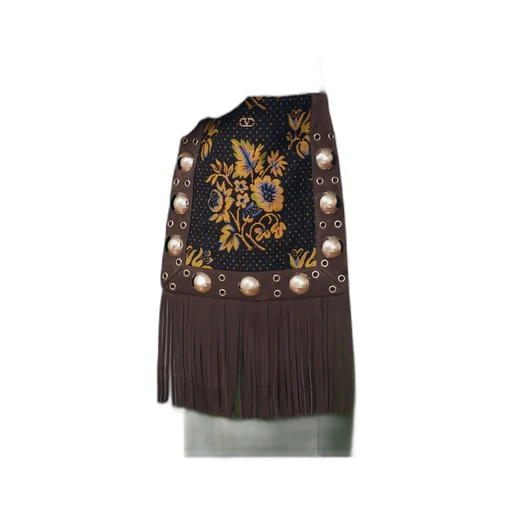 Valentino NellcÔTe Jacquard Fringed Edge Shoulder Bag